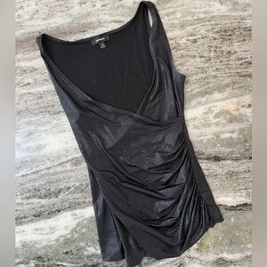 Express Black Ruched Sleeveless Blouse